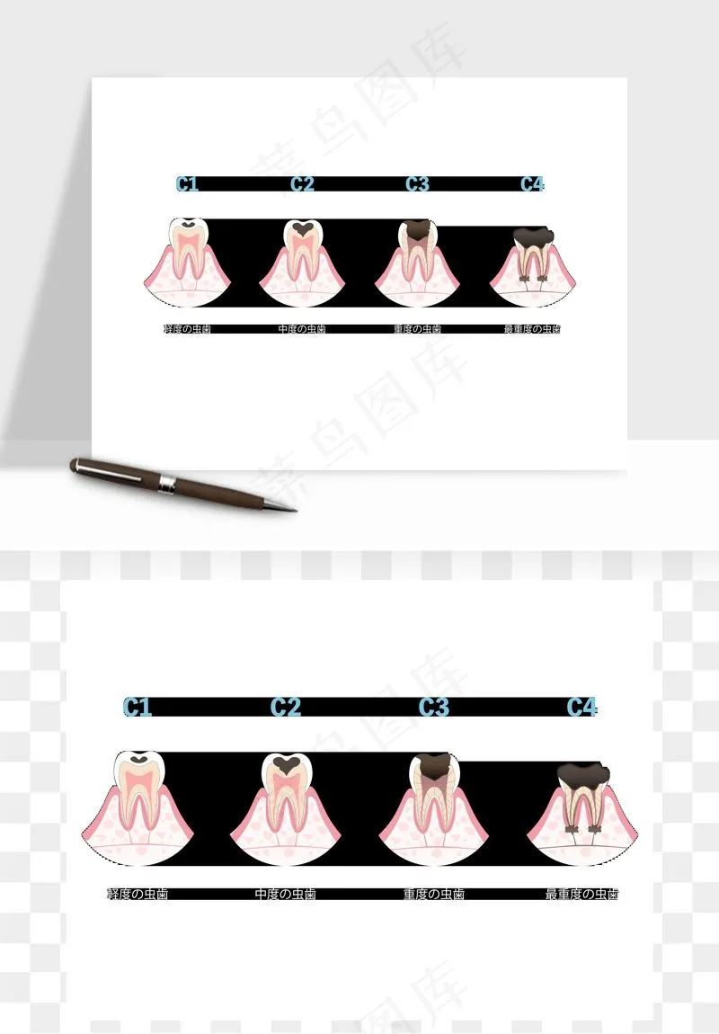 牙齿手绘矢量png免抠