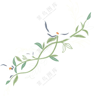 玉兰类花刺绣