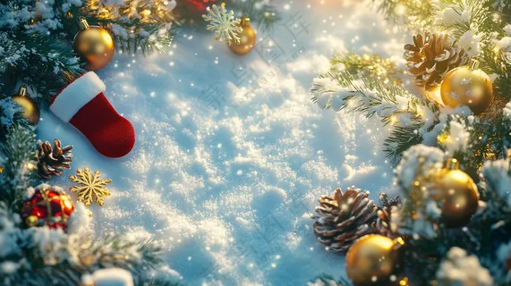 落日时分的圣诞节背景