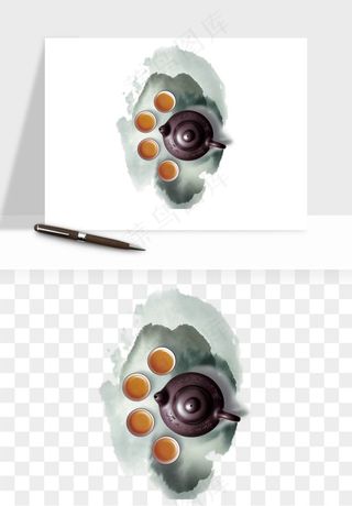 中国风茶壶茶几png免抠图