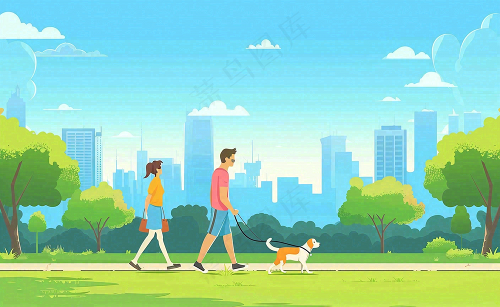 文明养狗宠物遛狗小区物业背景