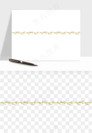 金色植物花环边框png免抠