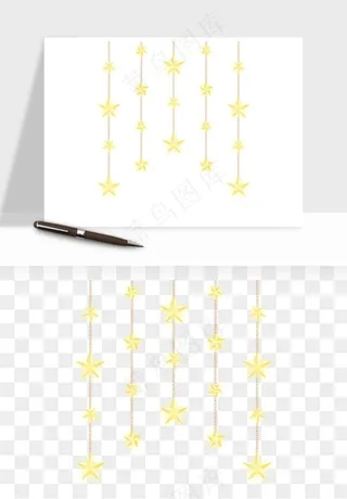 卡通星星月亮挂饰吊坠png免抠