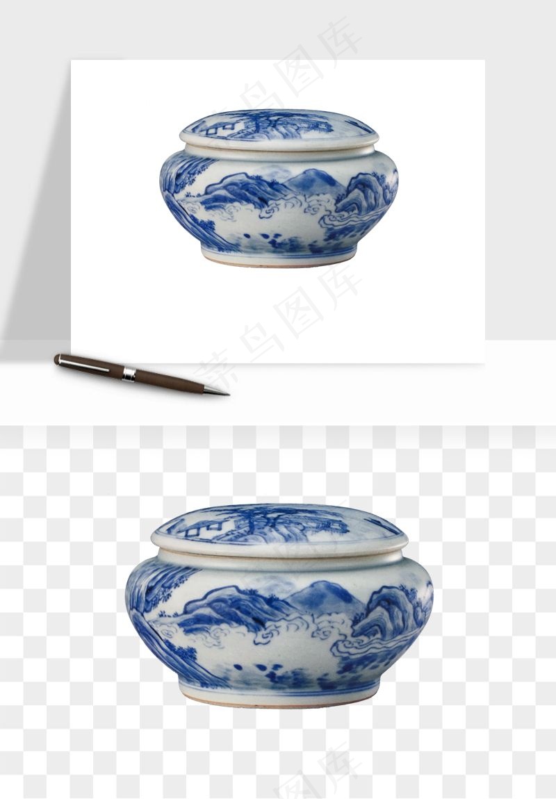 青花瓷陶瓷png免抠