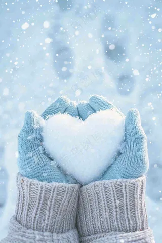 冬天寒冷白雪结冰小寒摄影图