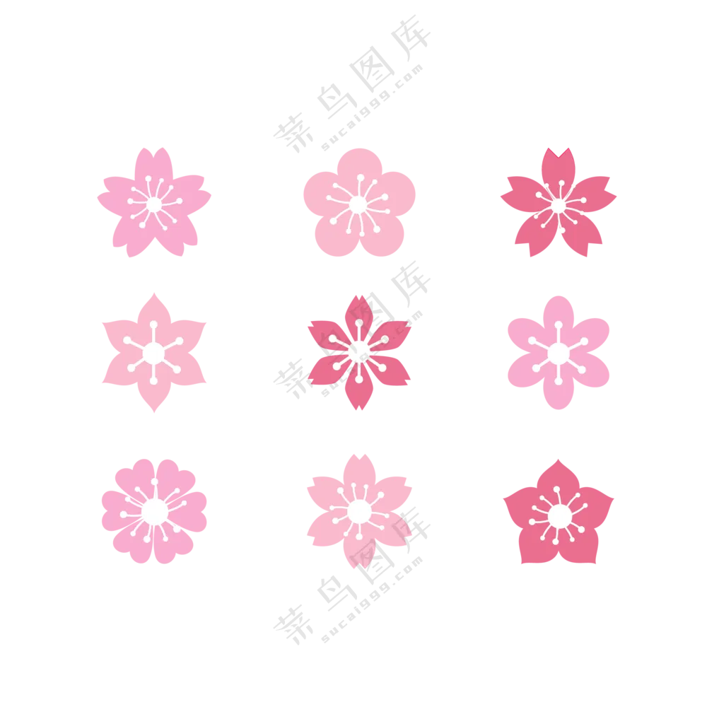 粉红色的花朵装饰图案主题PNG素材