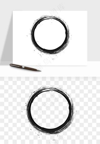 墨迹水墨圆圈圆环边框