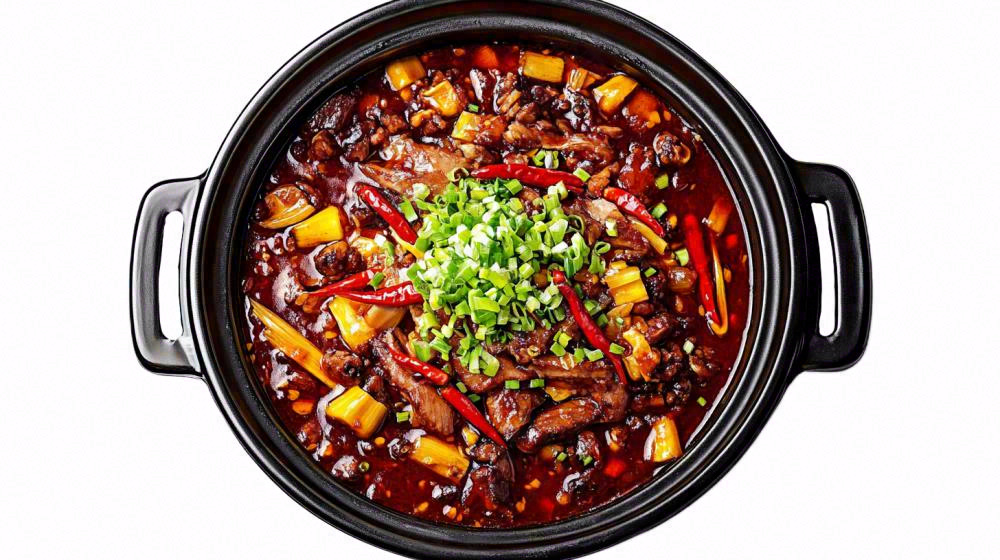 香辣麻辣鸡肉红油美食摄影图免抠