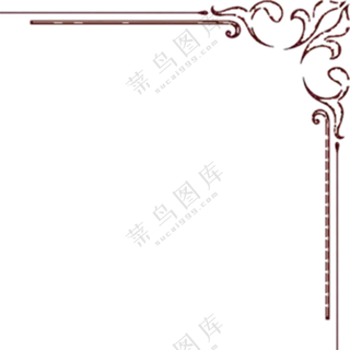 酒红色复古典雅边框免扣图