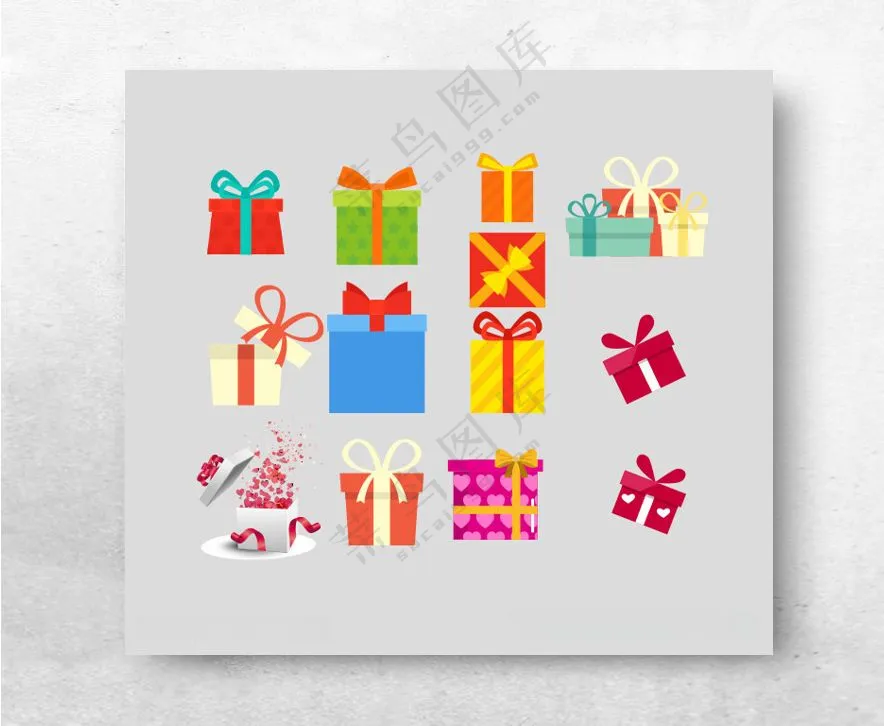 礼品盒手绘礼物广告设计