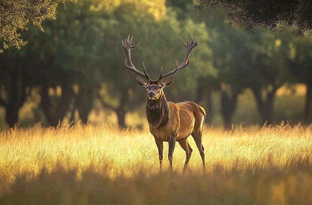 鹿动物山间草原的鹿摄影图
