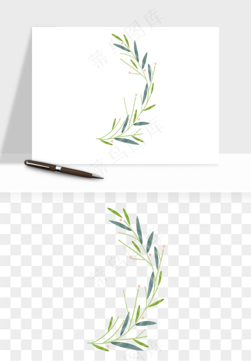 清新手绘植物png免抠