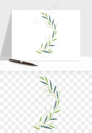 清新手绘植物png免抠