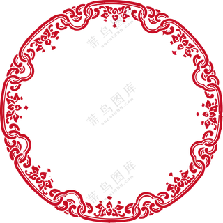 环环相扣效果古典图案边框免抠图片