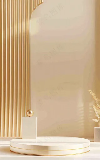 美妆护肤3d展台清新背景