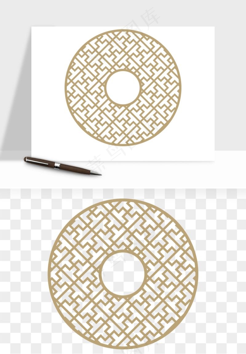 中式镂空古典图案png免抠