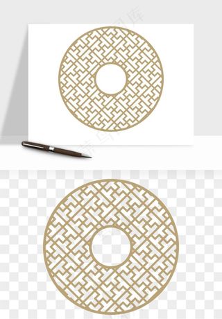 中式镂空古典图案png免抠