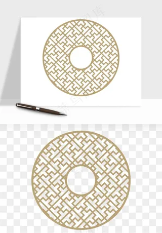 中式镂空古典图案png免抠