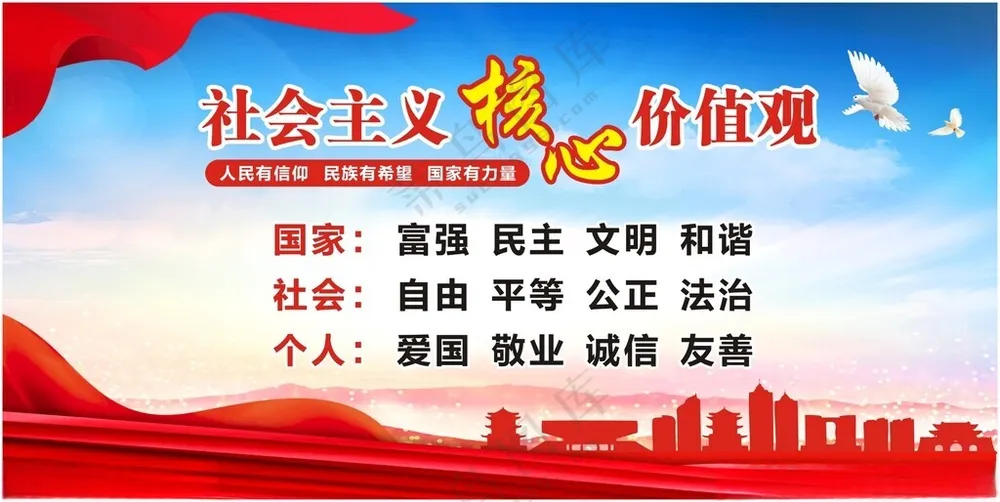 社会价值观核心价值观图海报