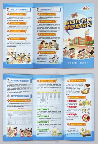 中国学生营养日校园营养餐三折页