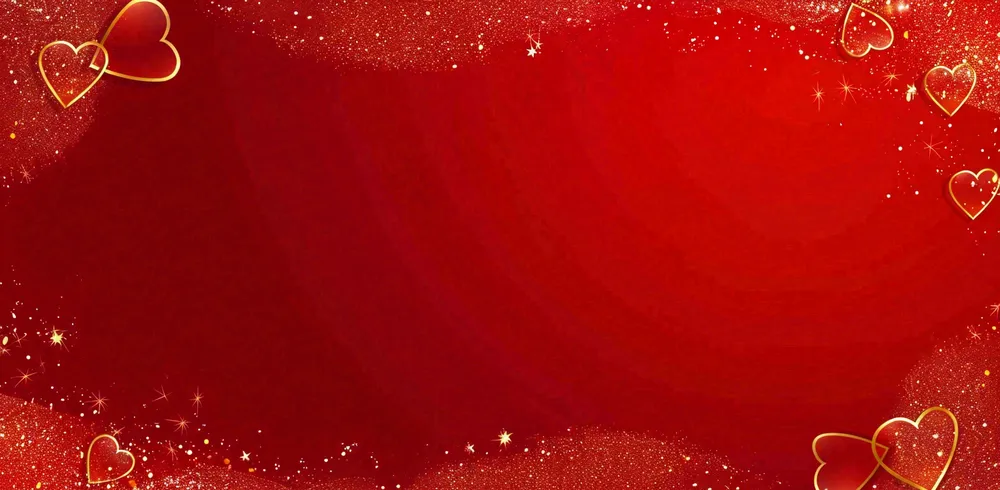 红色爱心闪光金点浪漫妇女节七夕插画背景