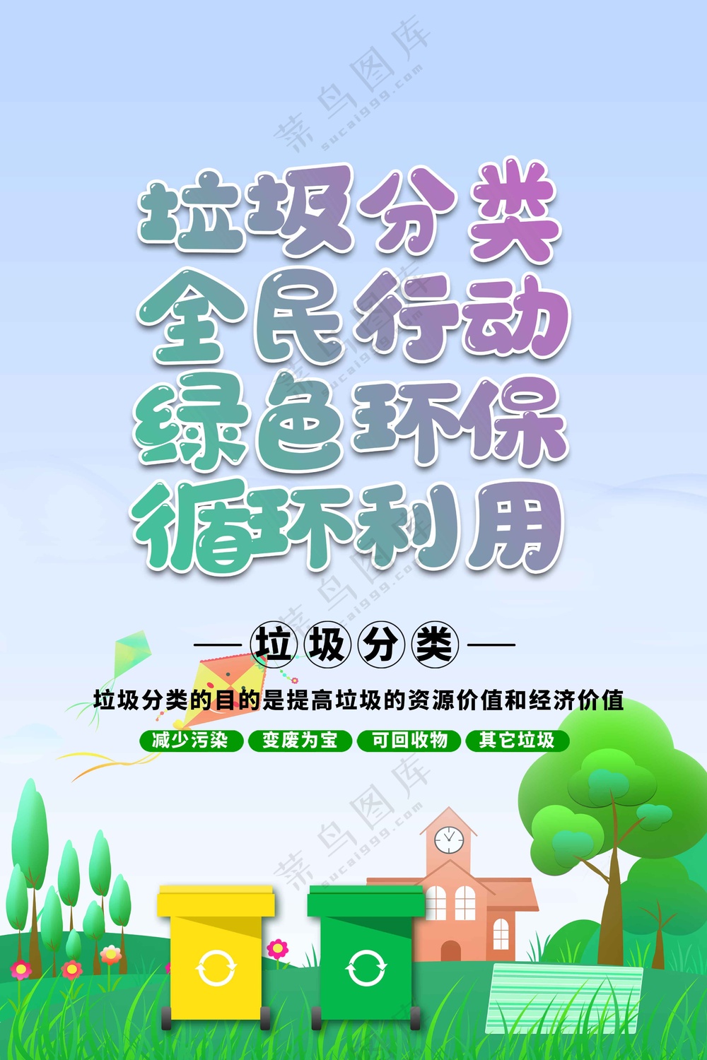 垃圾分类公益活动宣传海报素材
