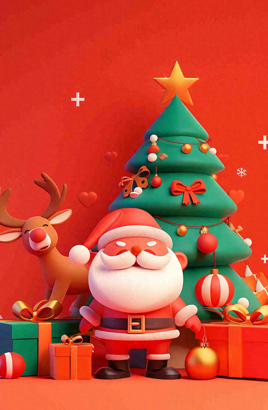 圣诞节卡通插画背景