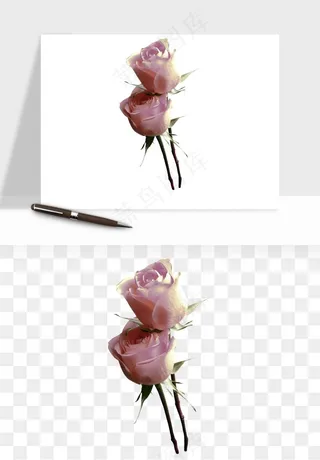 复古鲜花玫瑰png免抠