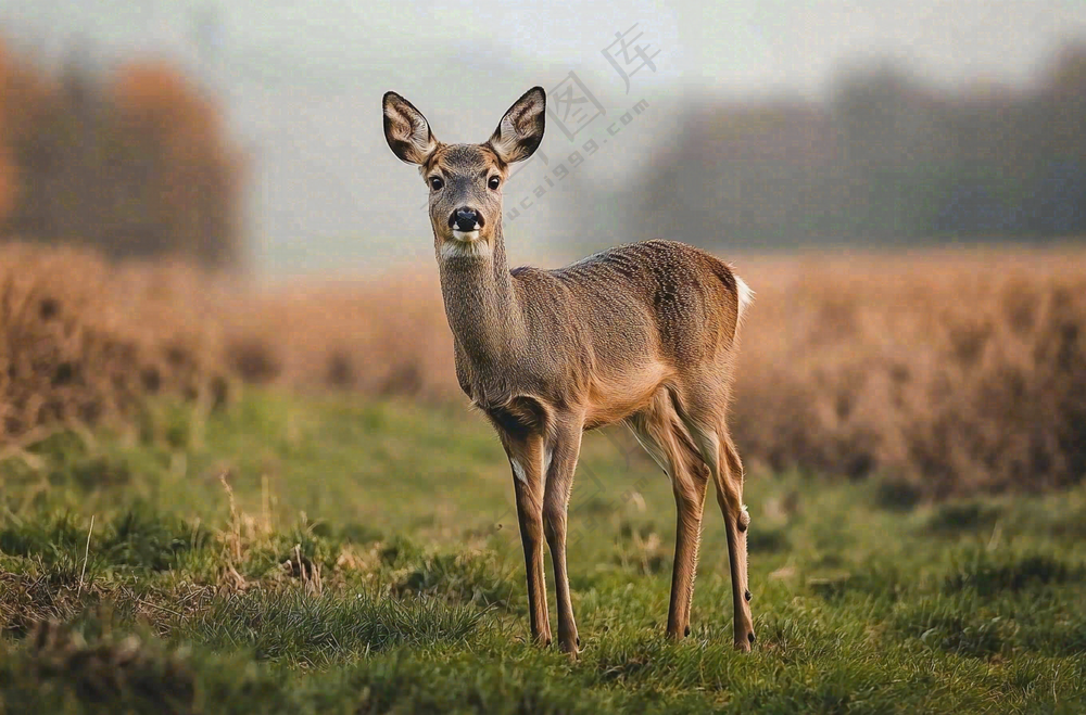 鹿动物山间草原的鹿摄影图