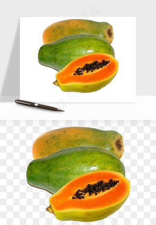 木瓜水果png免抠