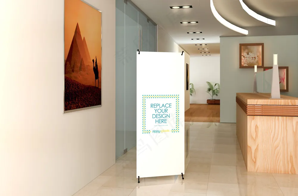 企业品牌广告宣传落地易拉宝样机-185