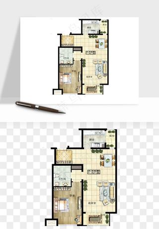 楼盘户型建筑图png免抠