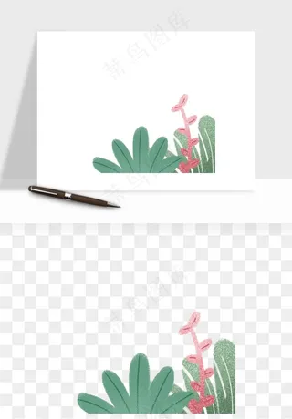 植物花卉边框装饰png免抠