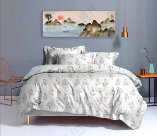 现代抽象立体水墨山水床头装饰画