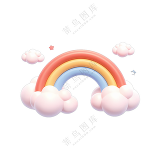 彩虹云朵星芒