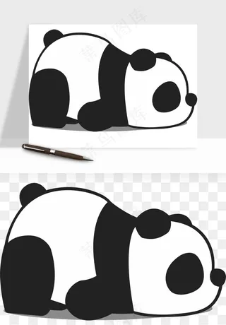 熊猫国宝手绘png免抠