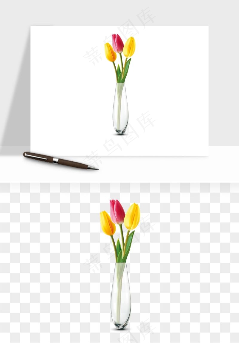 花瓶摆件花艺png免抠图