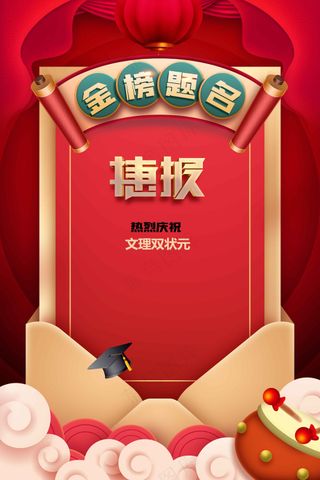 复古金榜题名毕业季活动海报