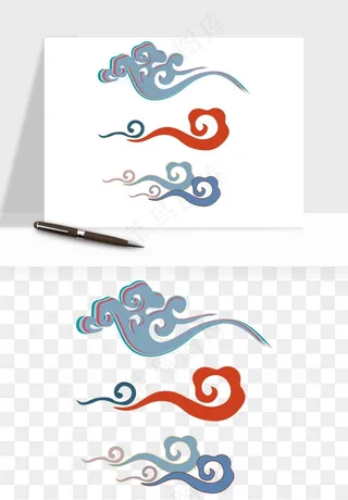 国潮敦煌云纹祥云云彩png免抠