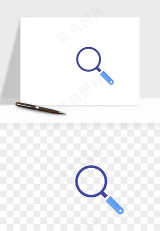 手绘放大镜镜片png免抠