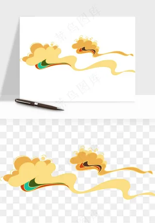 国潮敦煌云纹祥云云彩png免抠