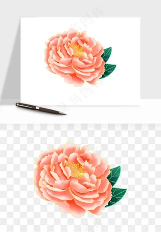 手绘国潮牡丹花花卉图案png免抠