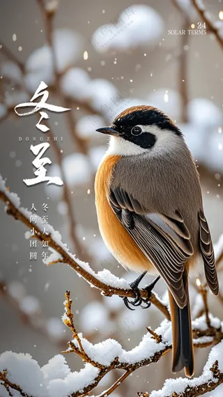 冬至唯美大气节日节气简约海报