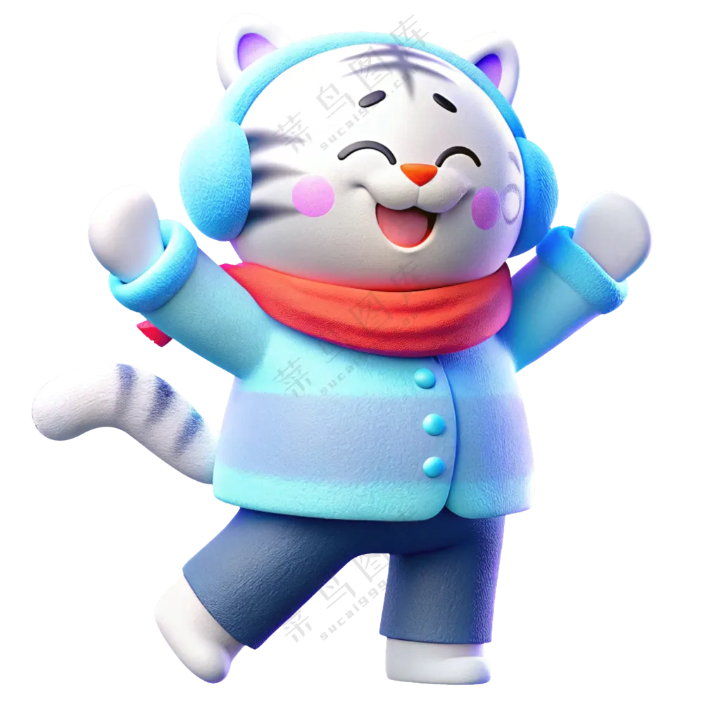 动物3D立体卡通可爱十二生肖戴围巾寅虎