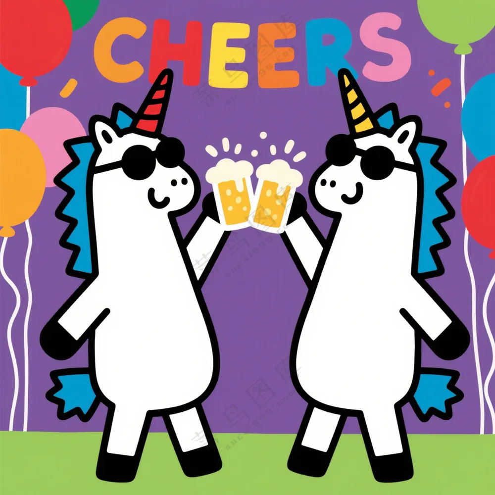 卡通独角兽素材