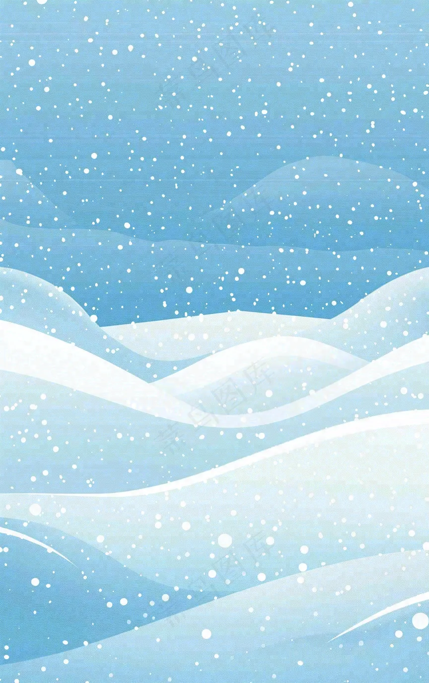 冬天白雪覆盖寒冷唯美雪景小寒插画背景