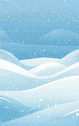 冬天白雪覆盖寒冷唯美雪景小寒插画背景