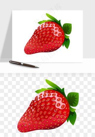 草莓水果png免抠