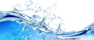 清澈水面上翻起的水花免抠图片素材
