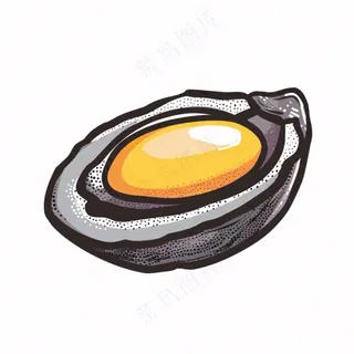 海洋海虹贝壳卡通插画免抠